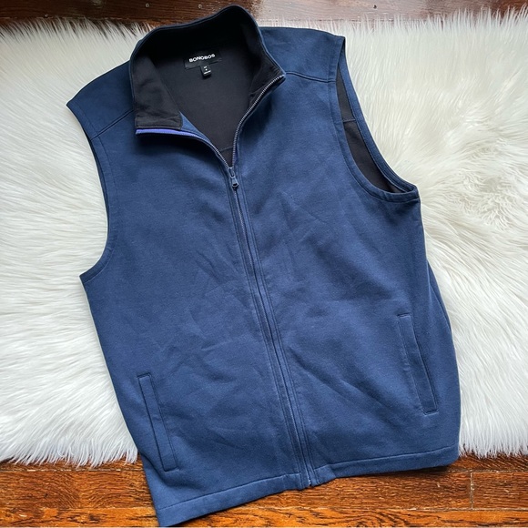 New Bonobos Men’s Vest Slim Medium Blue Cotton Blend - Picture 1 of 6